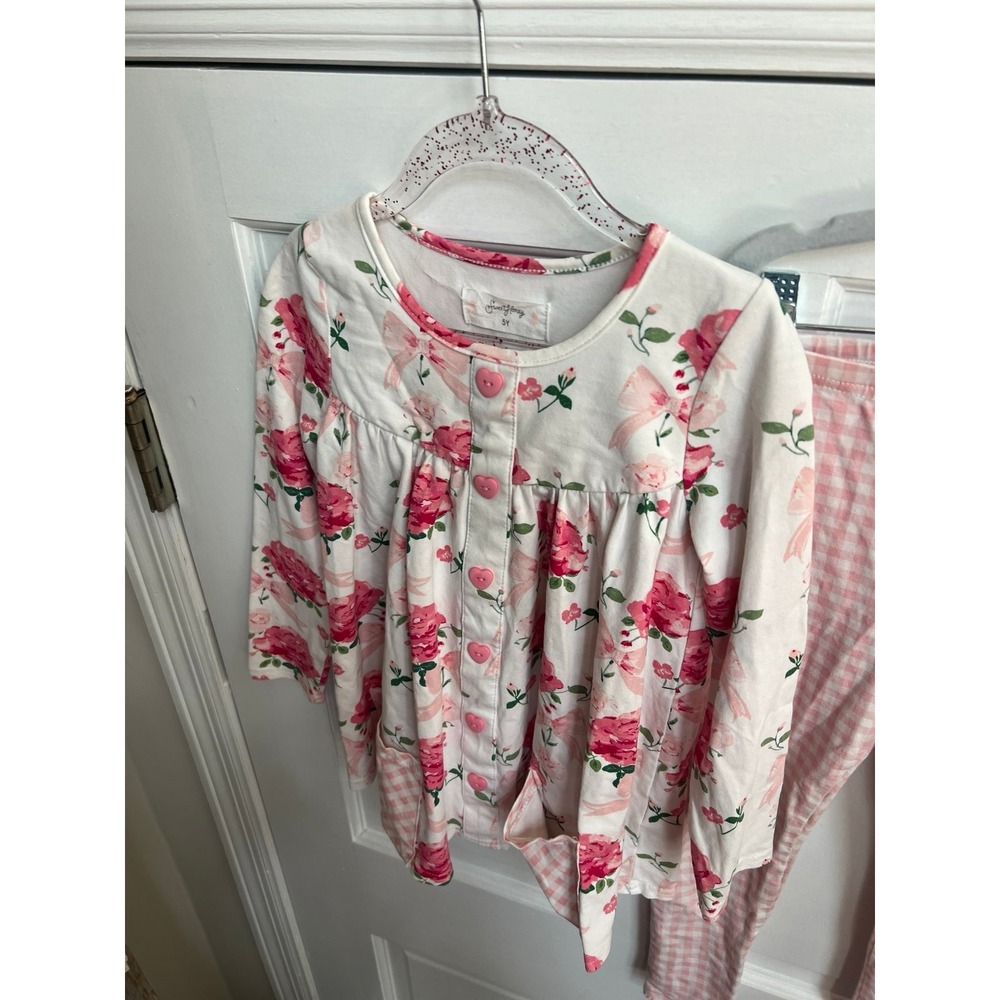 Sweethoney pink bows playset plaid leggings size 5 - Picture 2 of 3